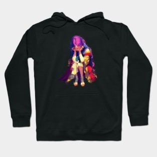 Multicolor of sad girl Hoodie